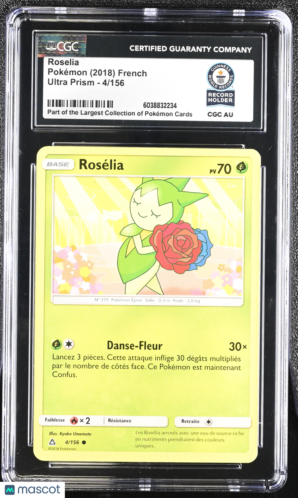 2018 Pokemon Roselia #4/156 French 4/156 CGC Authentic
