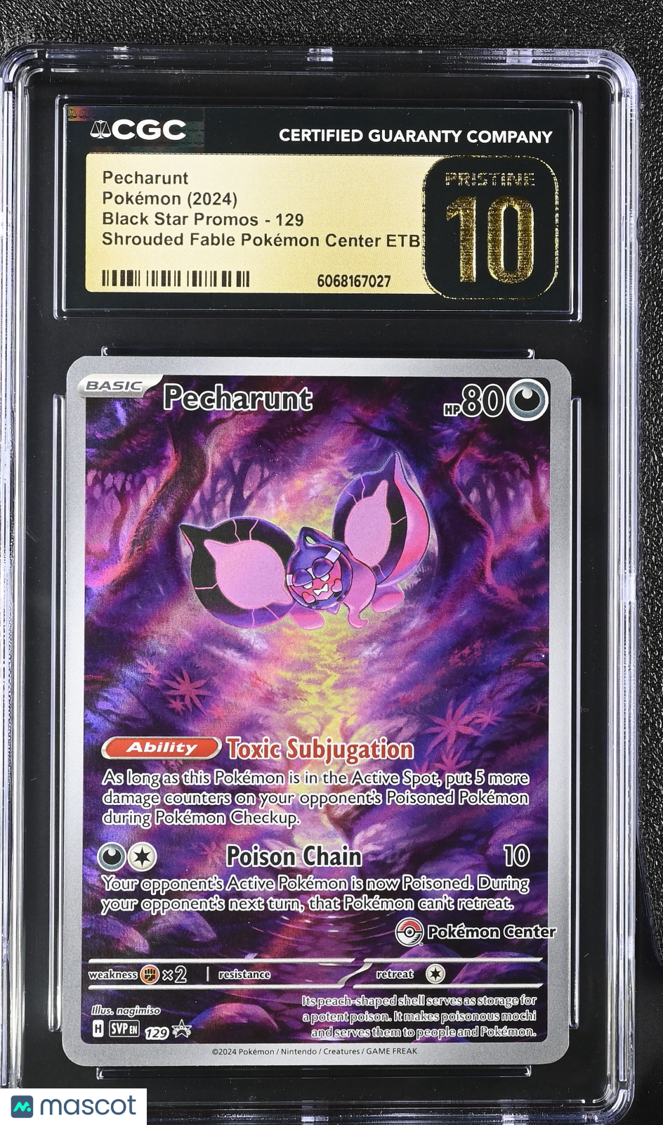 2024 Pokemon Pecharunt #129 CGC 10
