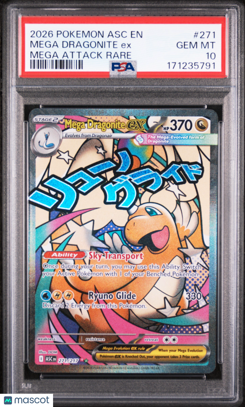 2026 Pokemon Asc EN-Ascended Heroes Mega Dragonite EX #271 Mega Attack Rare PSA 10