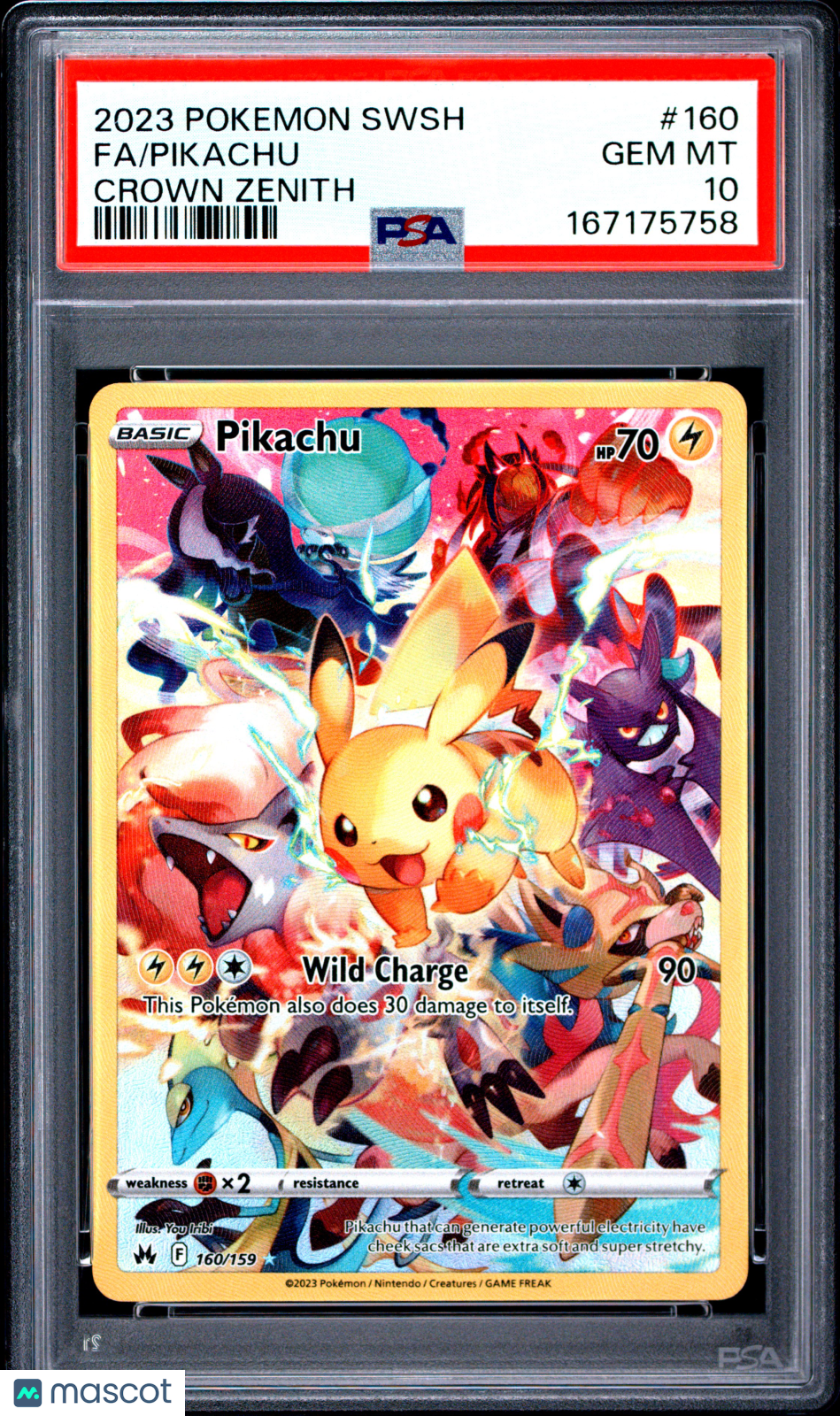2023 Pokemon Sword And Shield Crown Zenith Pikachu #160 Fa Crown Zenith PSA 10