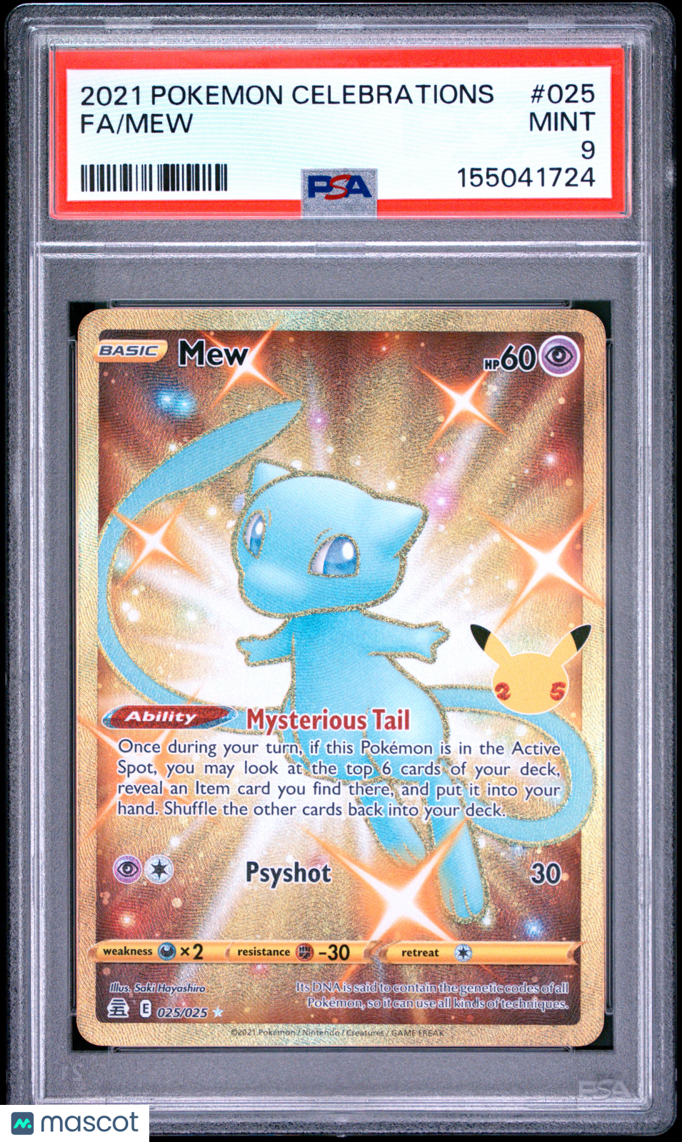 2021 Pokemon Celebrations Mew #025 Fa PSA 9