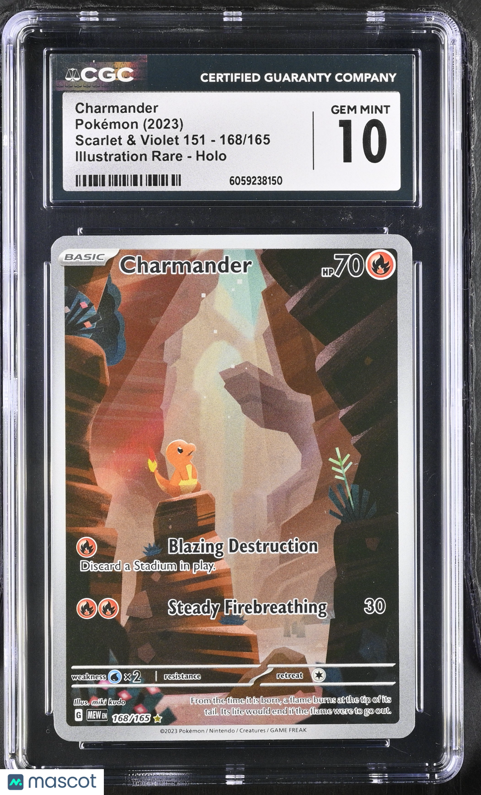 2023 Pokemon Charmander #168/165 Illustration Rare CGC 10