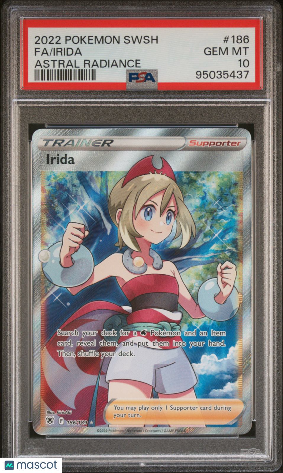 2022 Pokemon Sword & Shield Astral Radiance Irida Fa Astral Radiance PSA 10 #186