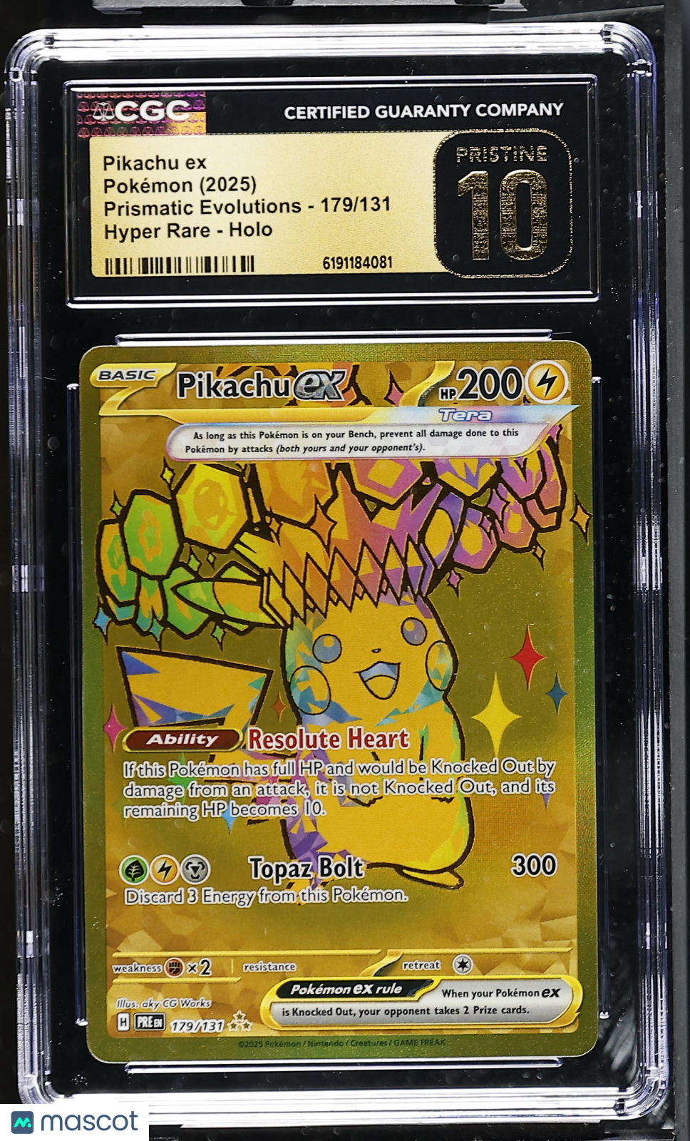 2025 Pokemon Pikachu ex #179/131 Hyper Rare CGC 10