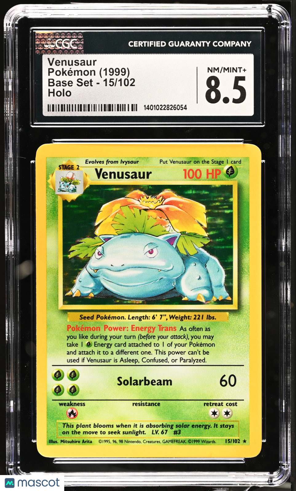 1999 Pokemon Venusaur #15/102 CGC 8.5