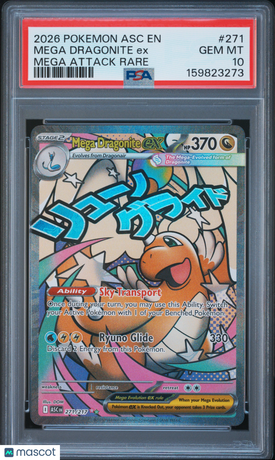 2026 Pokemon Asc EN-Ascended Heroes Mega Dragonite EX #271 Mega Attack Rare PSA 10