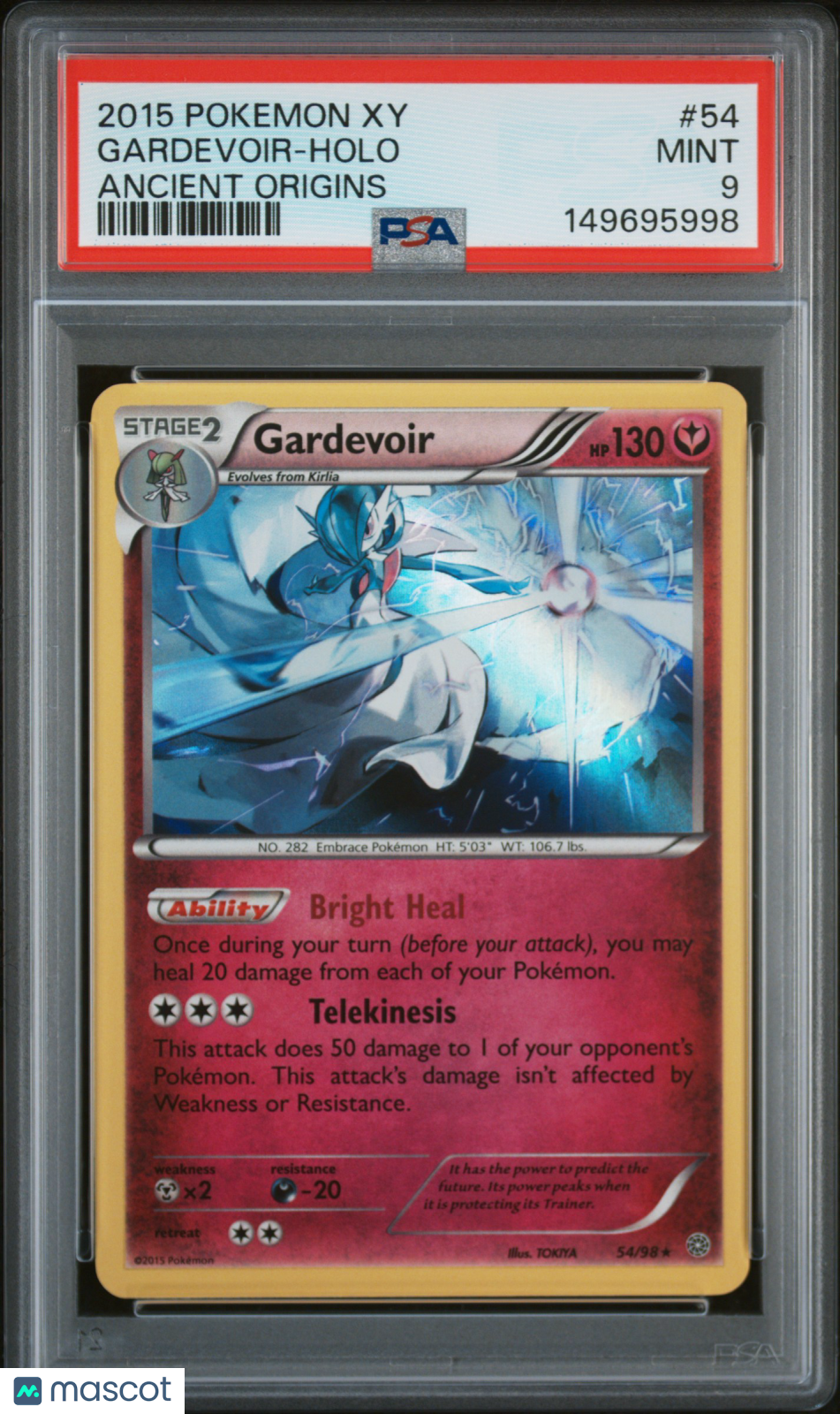 2015 Pokemon Xy Ancient Origins Gardevoir #54 Ancient Origins PSA 9