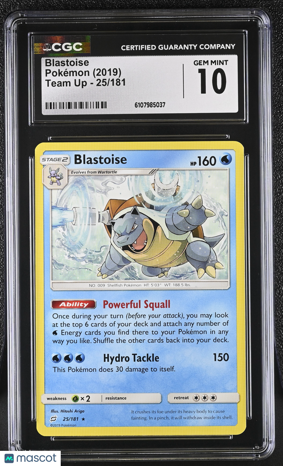 2019 Pokemon Blastoise #25/181 CGC 10