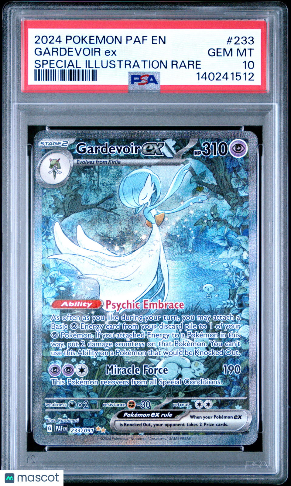 2024 Pokemon Paf EN-Paldean Fates Gardevoir EX #233 Special Illustration Rare PSA 10