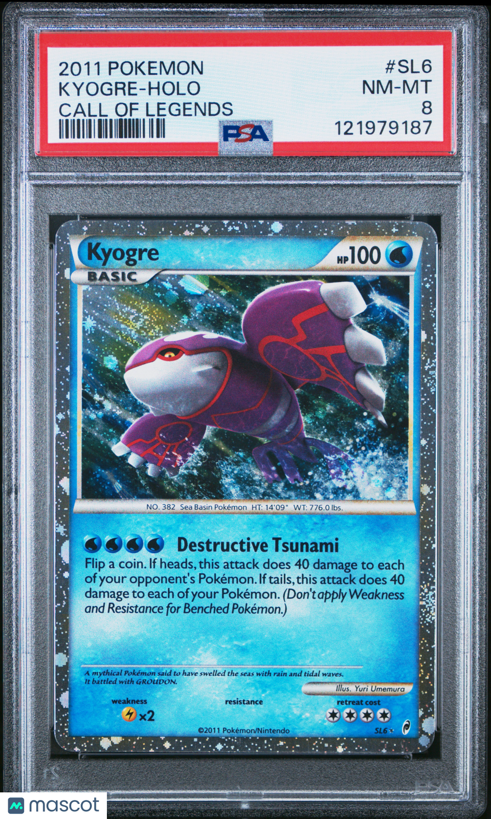 2011 Pokemon Call Of Legends Kyogre #SL6 Call Of Legends PSA 8
