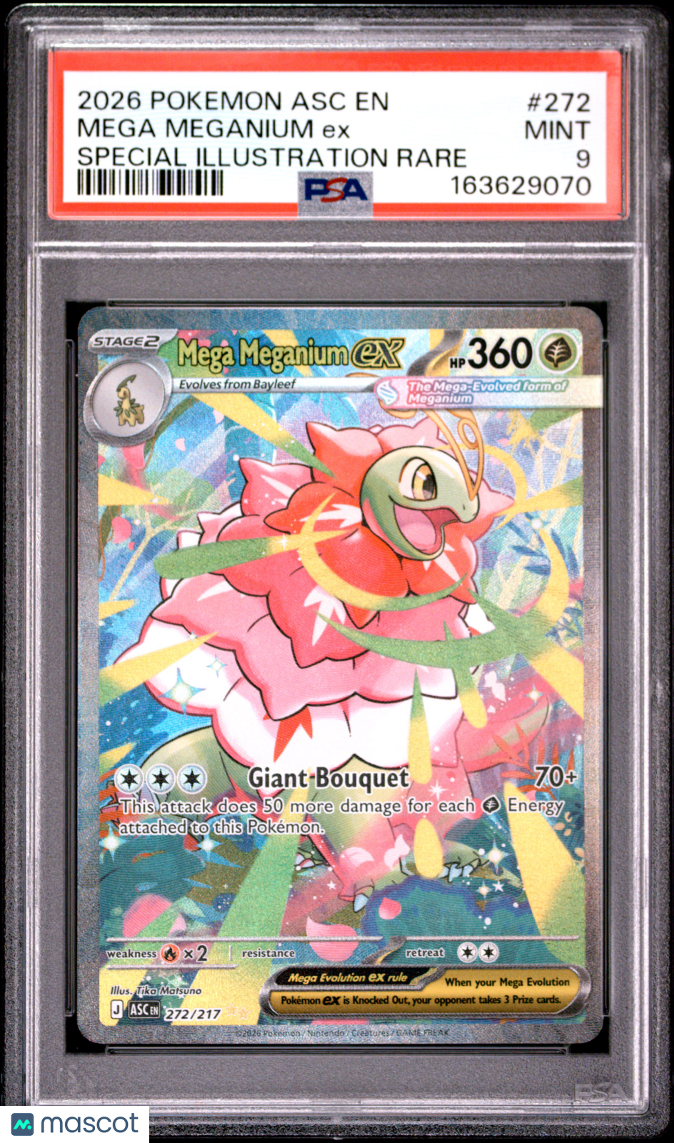2026 Pokemon Asc EN-Ascended Heroes Mega Meganium EX #272 Special Illustration Rare PSA 9