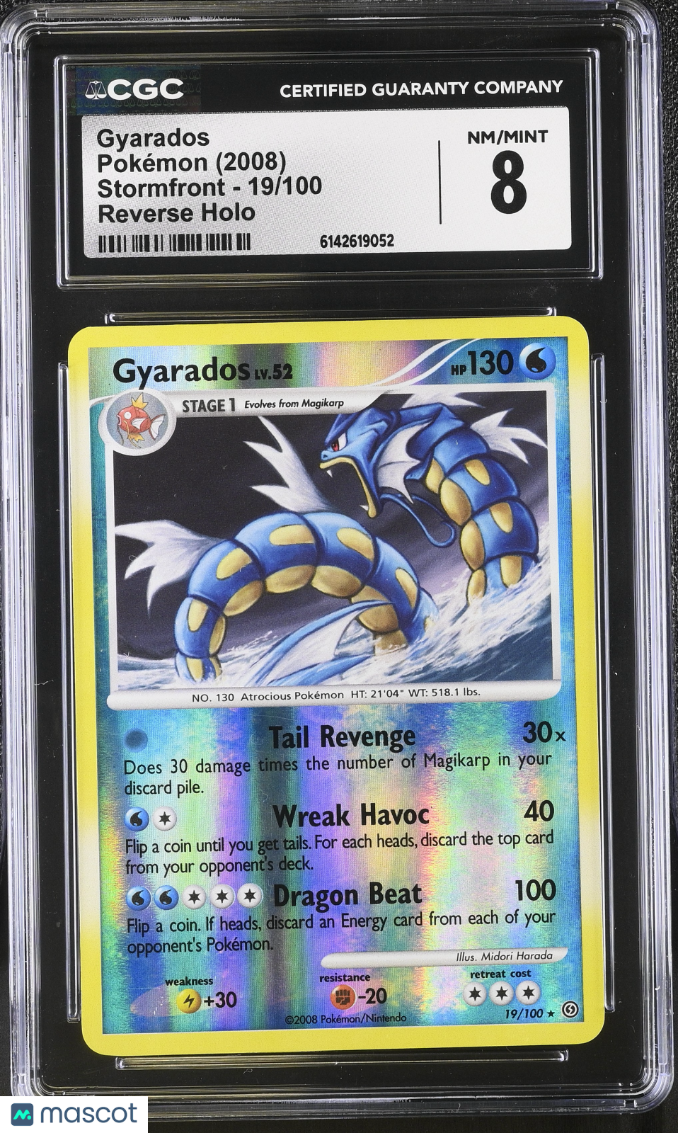 2008 Pokemon Gyarados #19/100 19/100 CGC 8