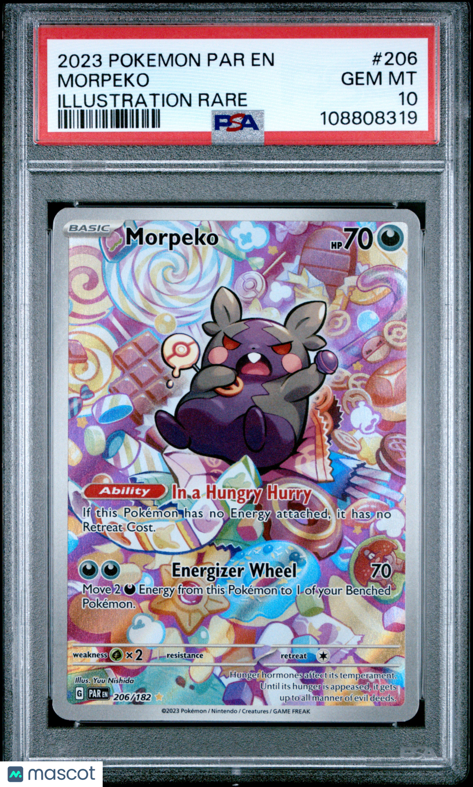 2023 Pokemon Par EN-Paradox Rift Morpeko #206 Illustration Rare PSA 10