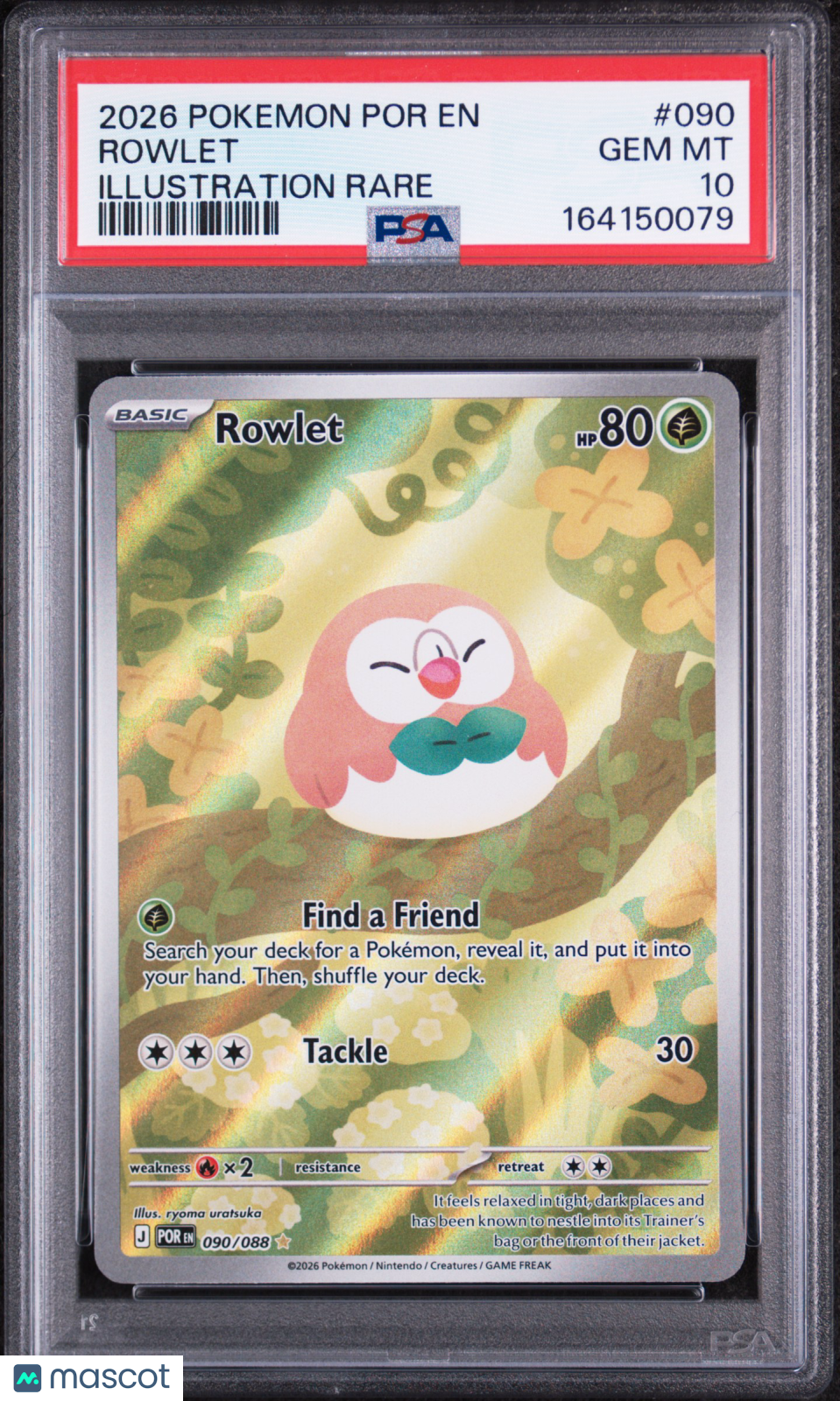 2026 Pokemon Por EN-Perfect Order Rowlet #090 Illustration Rare PSA 10