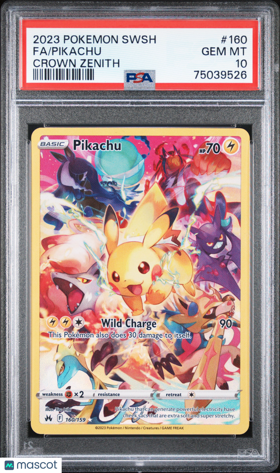 2023 Pokemon Sword And Shield Crown Zenith Pikachu #160 Fa Crown Zenith PSA 10