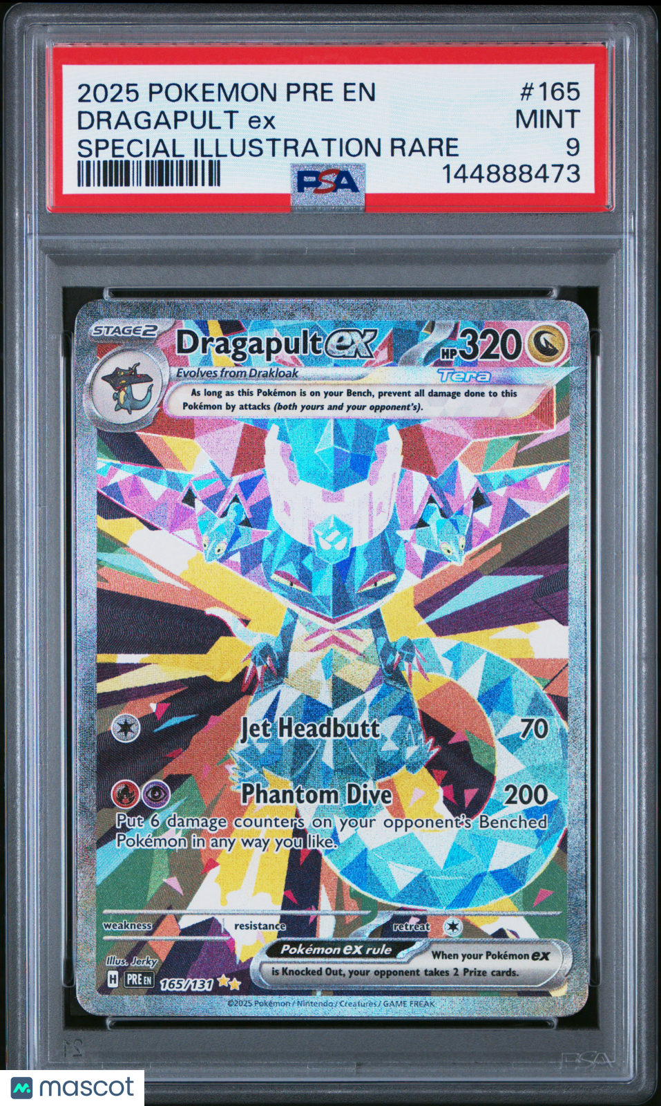 2025 Pokemon Pre EN-Prismatic Evolutions Dragapult EX #165 Special Illustration Rare PSA 9
