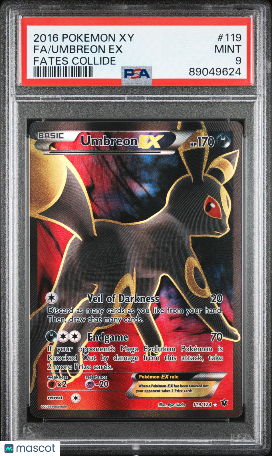 2016 Pokemon Xy Fates Collide Umbreon EX #119 Fa Fates Collide PSA 9