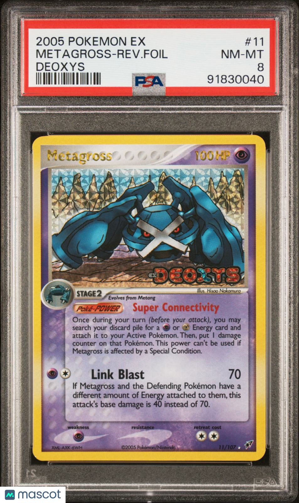 2005 Pokemon EX Deoxys Metagross-Rev. Foil #11 Deoxys PSA 8