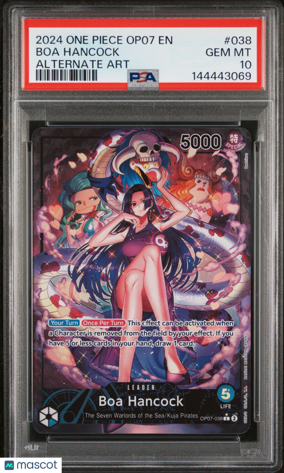 2024 One Piece Op07-500 Years In The Future Boa Hancock #038 Alternate Art PSA 10