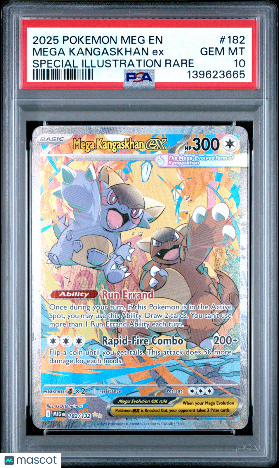 2025 Pokemon Meg EN-Mega Evolution Mega Kangaskhan EX #182 Special Illustration Rare PSA 10