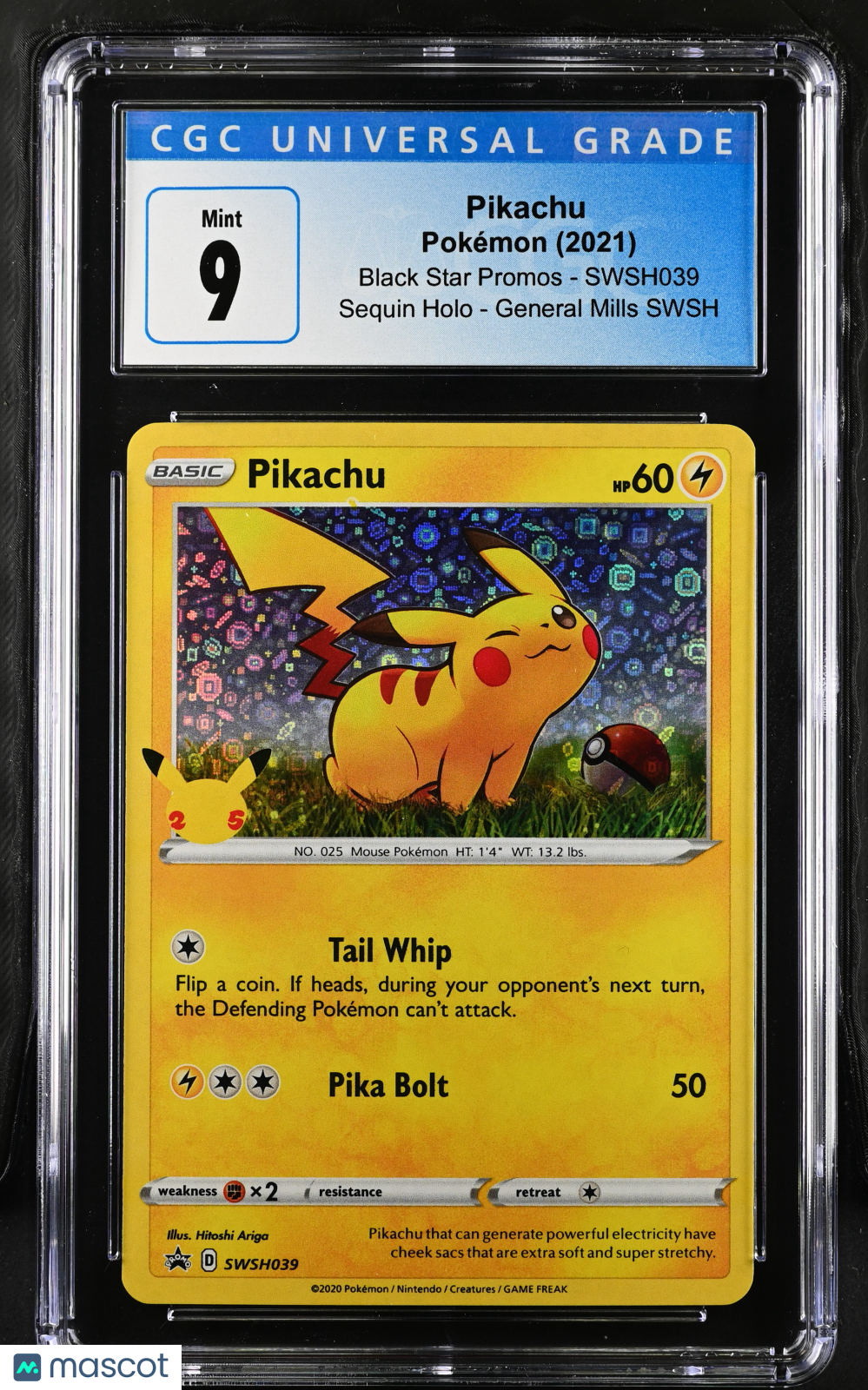 2021 Pokemon Pikachu #SWSH039 CGC 9