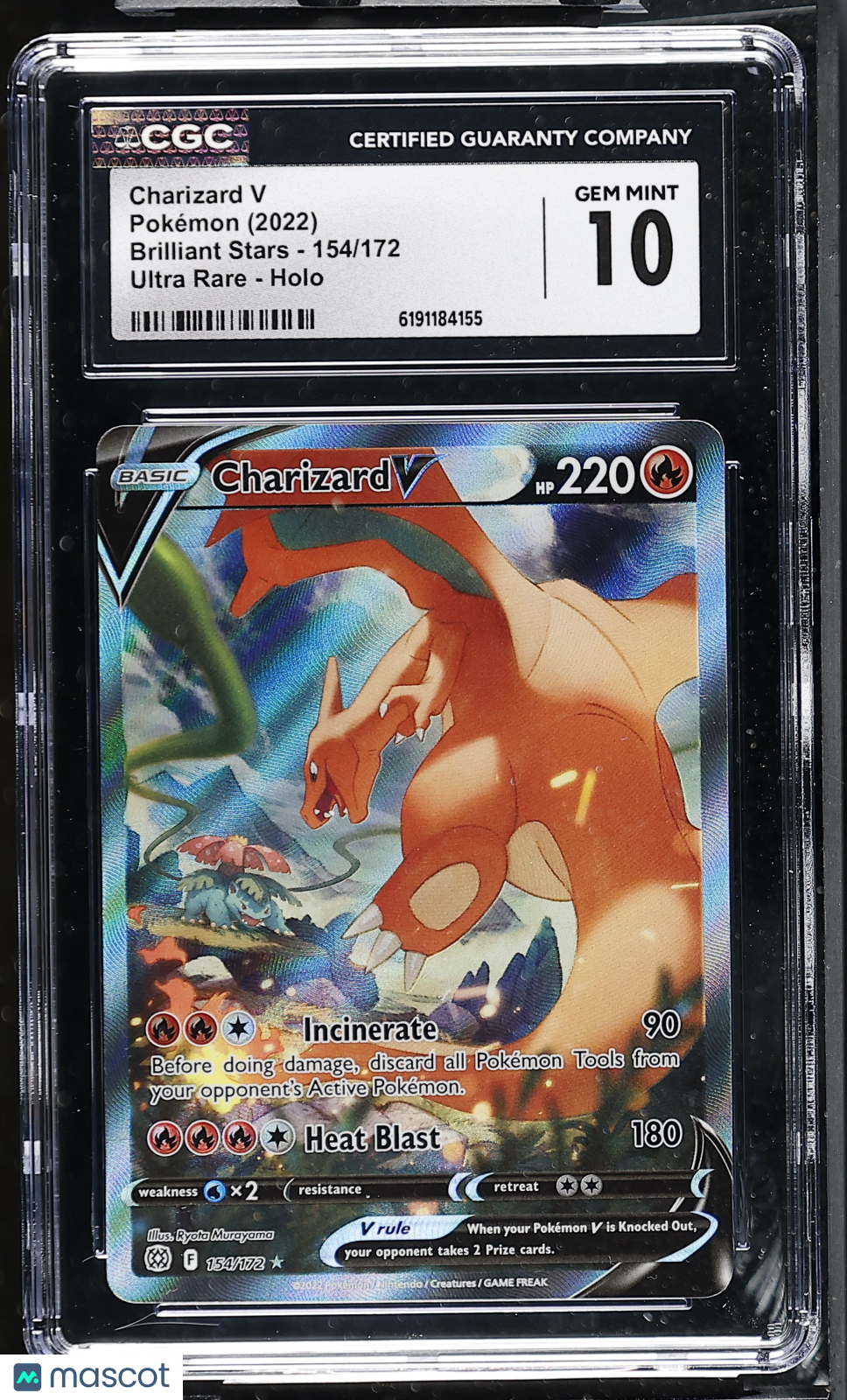 2022 Pokemon Charizard V #154/172 Ultra Rare CGC 10