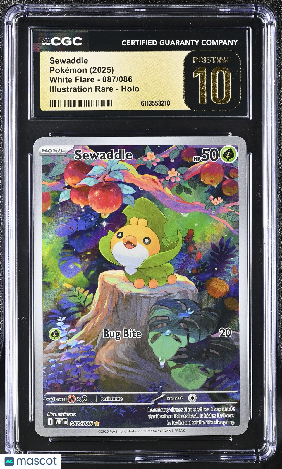 2025 Pokemon Sewaddle #087/086 Illustration Rare CGC 10