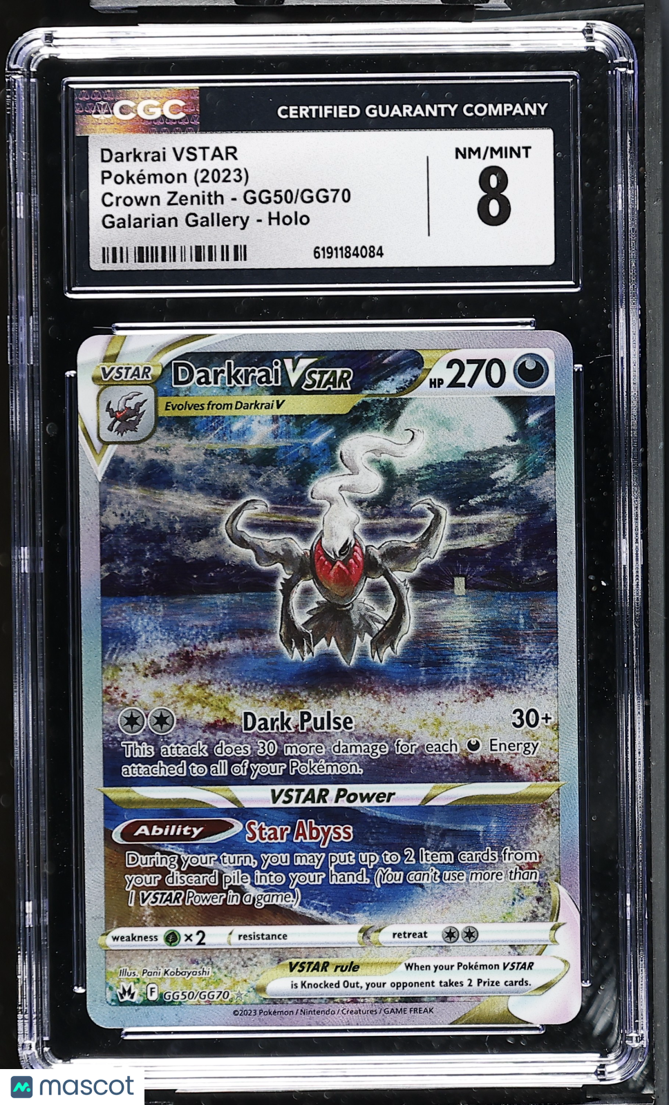 2023 Pokemon Darkrai VSTAR #GG50/GG70 CGC 8