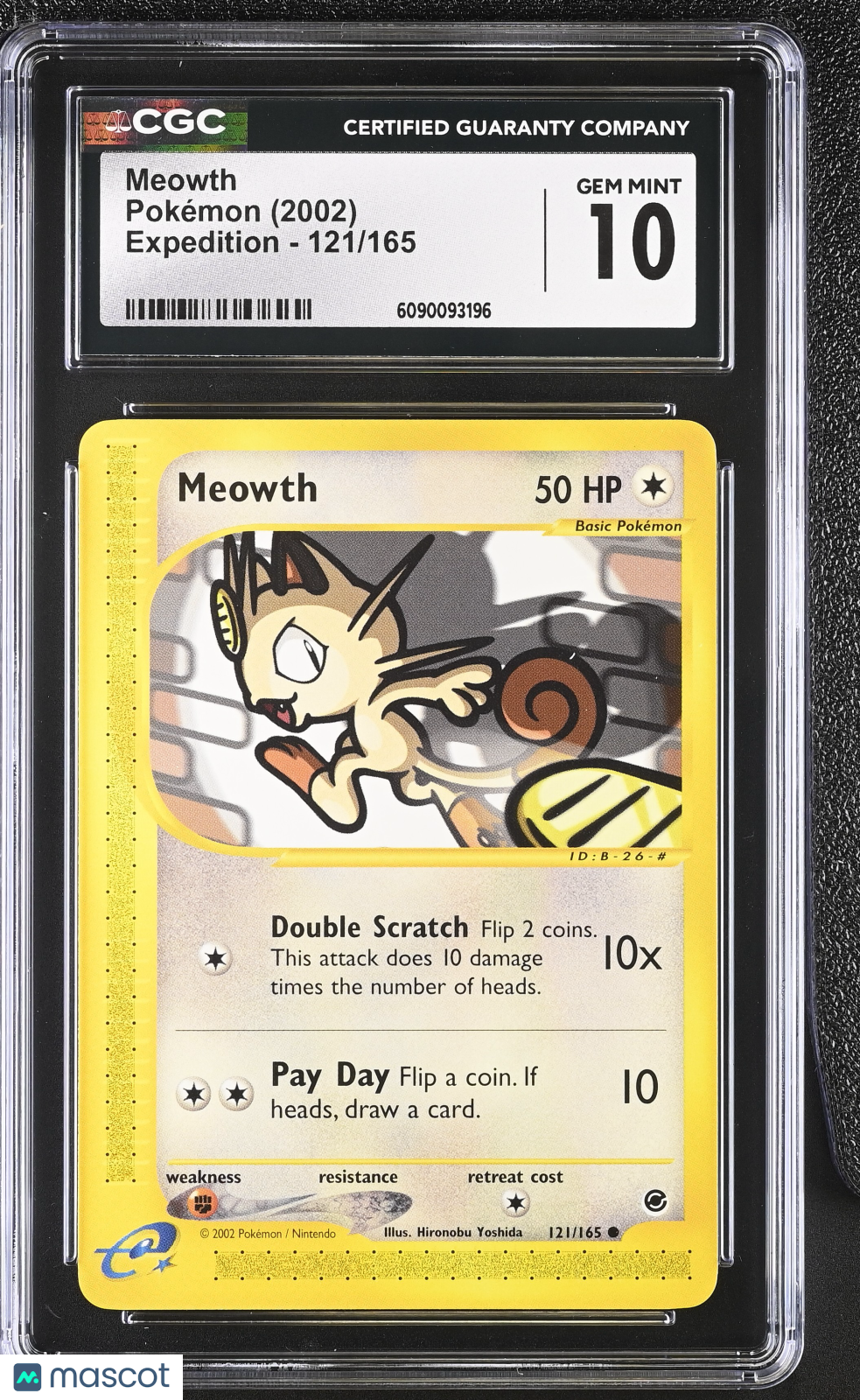 2002 Pokemon Meowth #121/165 121/165 CGC 10