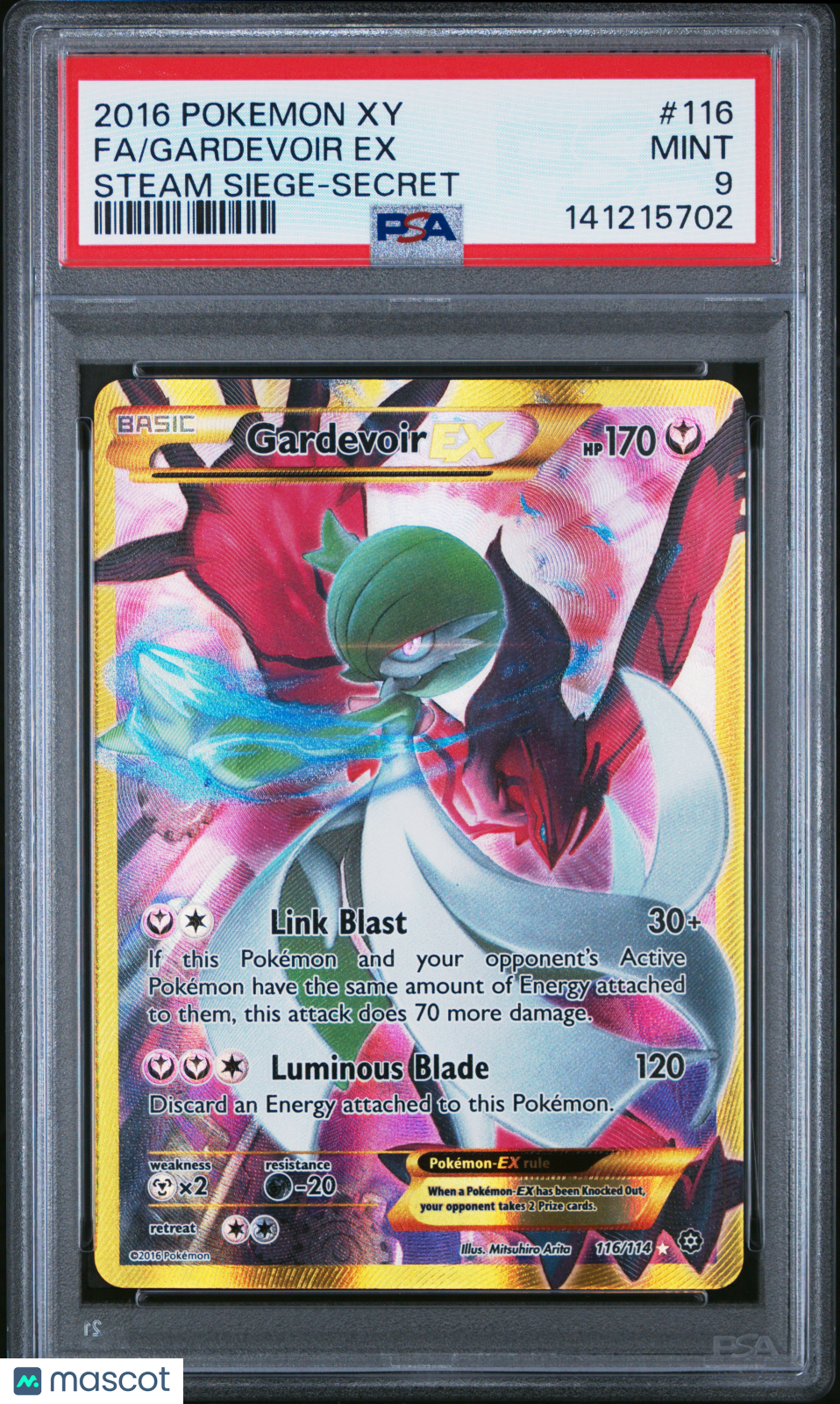 2016 Pokemon Xy Steam Siege Gardevoir EX #116 Steam Siege-Secret Fa PSA 9