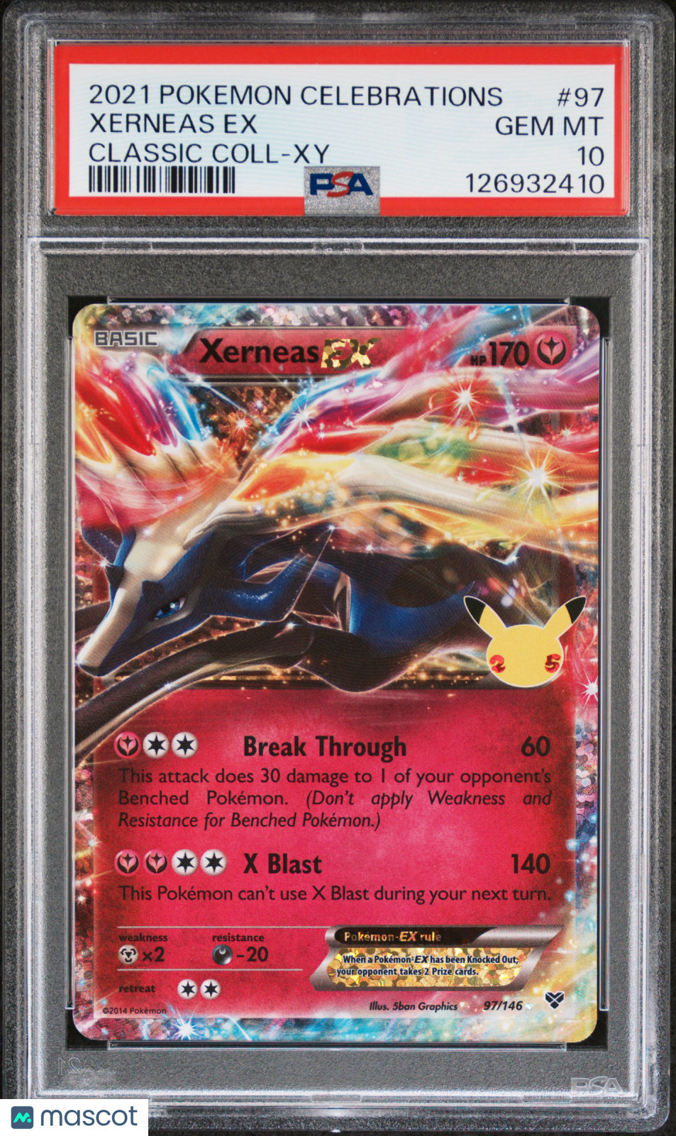 2021 Pokemon Celebrations Classic Collection Xerneas EX #97 Classic Coll-Xy PSA 10