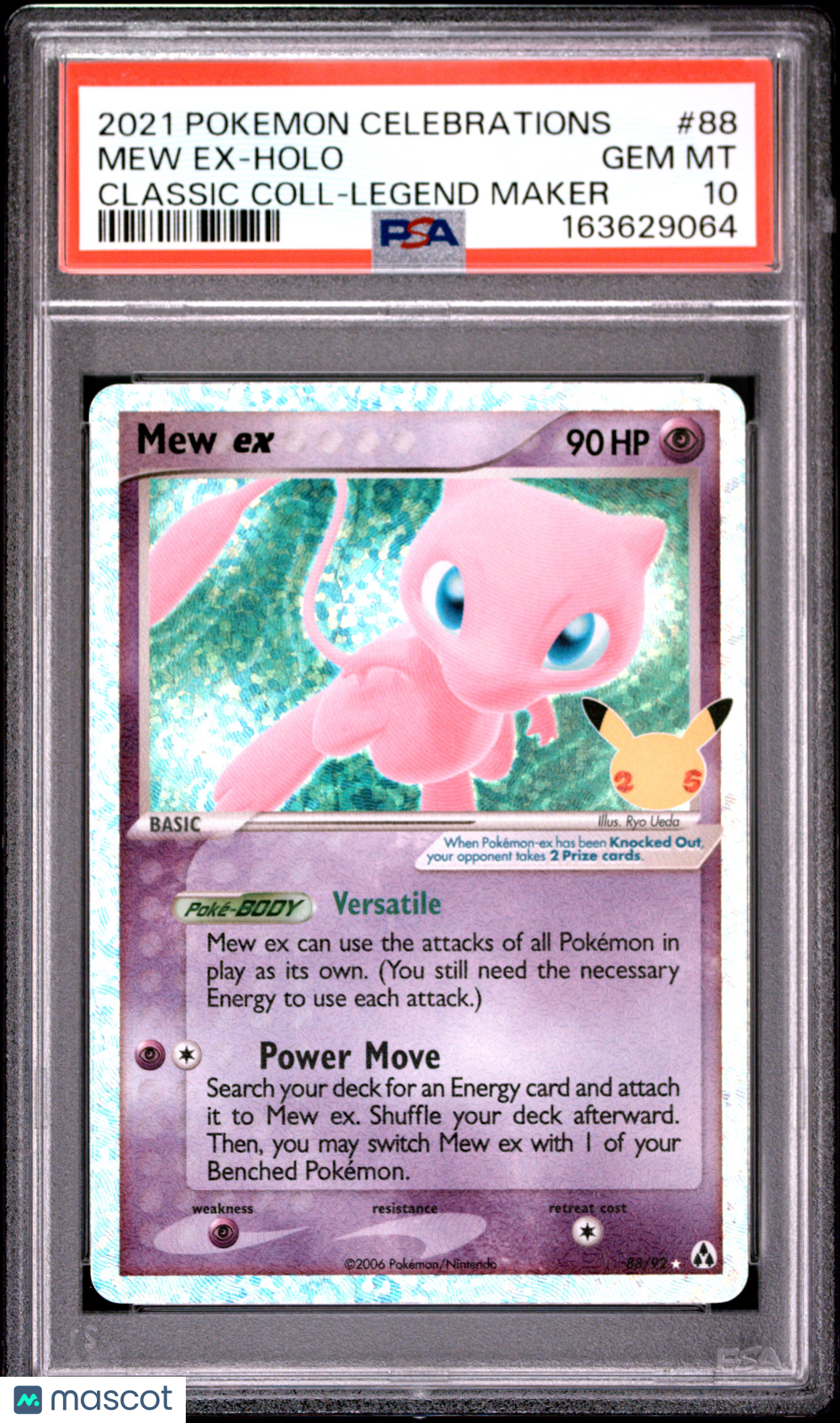 2021 Pokemon Celebrations Classic Collection Mew EX #88 Classic Coll-Legend Maker PSA 10