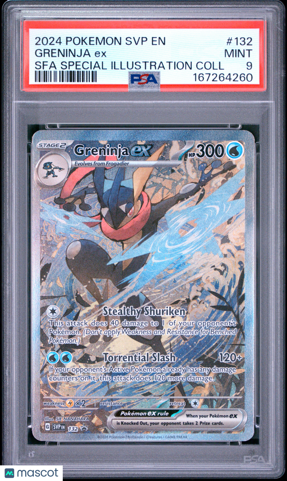 2024 Pokemon SVP EN-SV Black Star Promo Greninja EX #132 Sfa Special Illustration Coll PSA 9