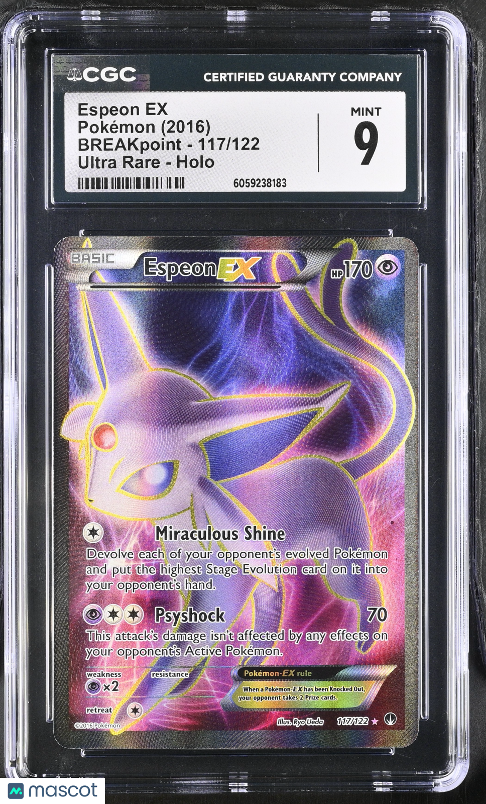 2016 Pokemon Espeon EX #117/122 Ultra Rare CGC 9