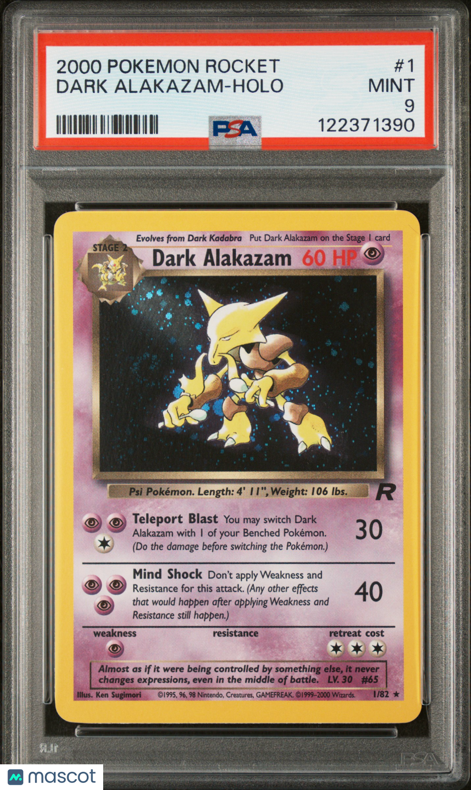 2000 Pokemon Rocket Dark Alakazam #1 PSA 9
