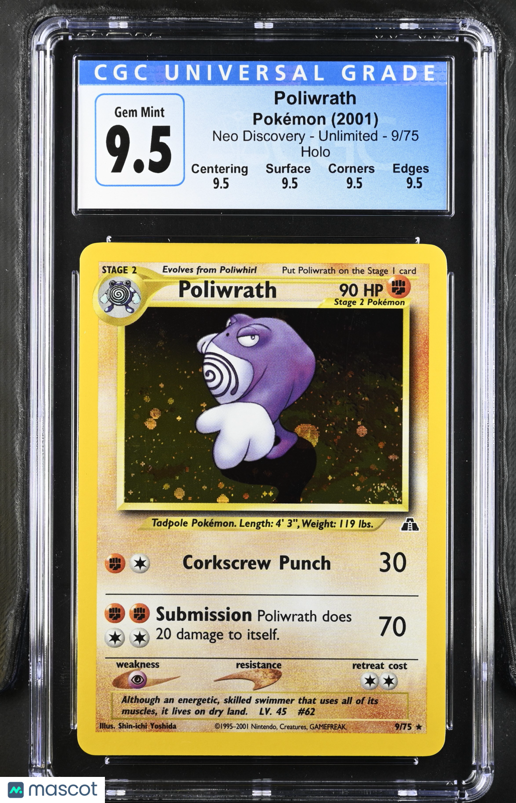 2001 Pokemon Poliwrath #9/75 9/75 CGC 10