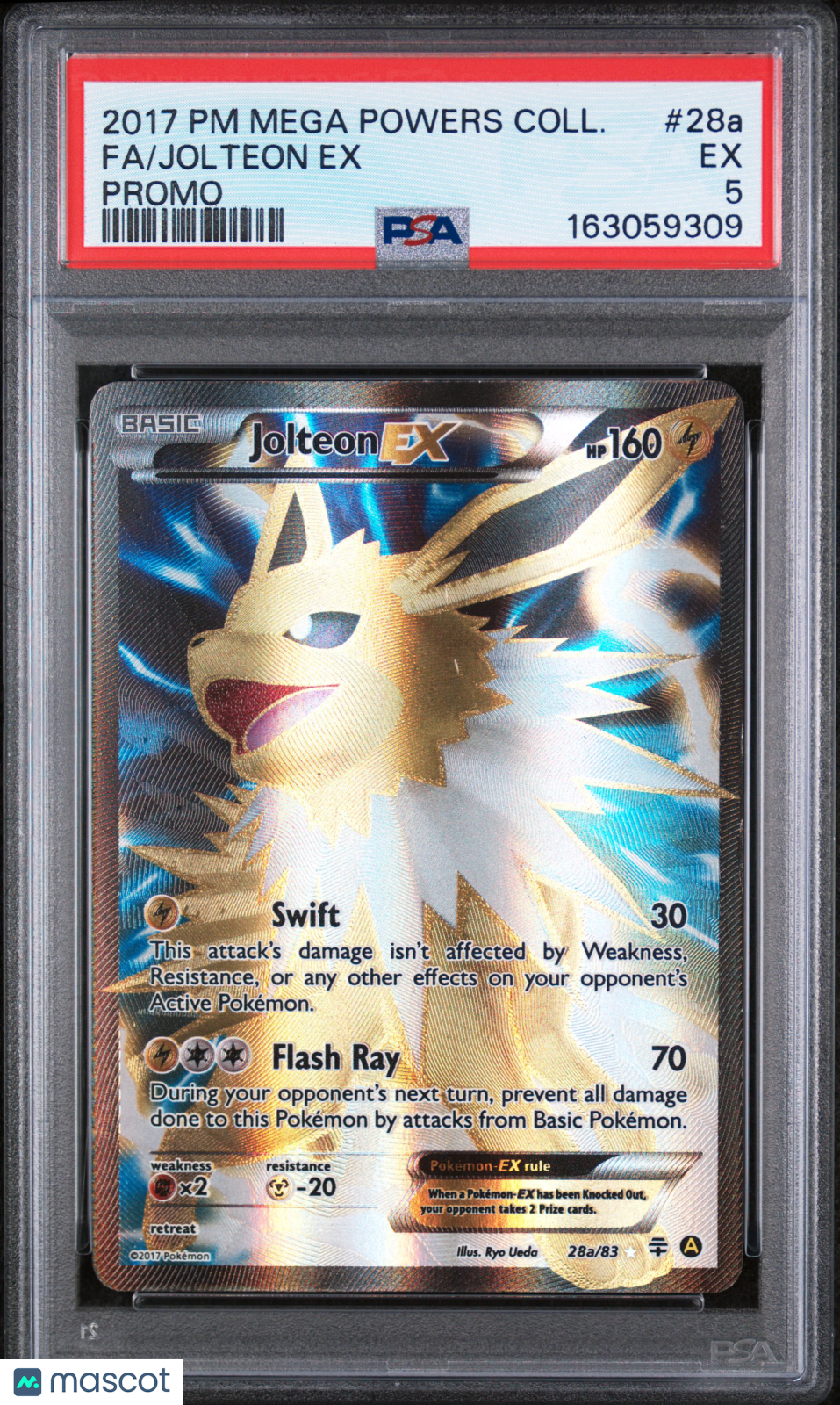 2017 Pokemon Mega Powers Collection Promo Jolteon EX #28a Fa Promo PSA 5