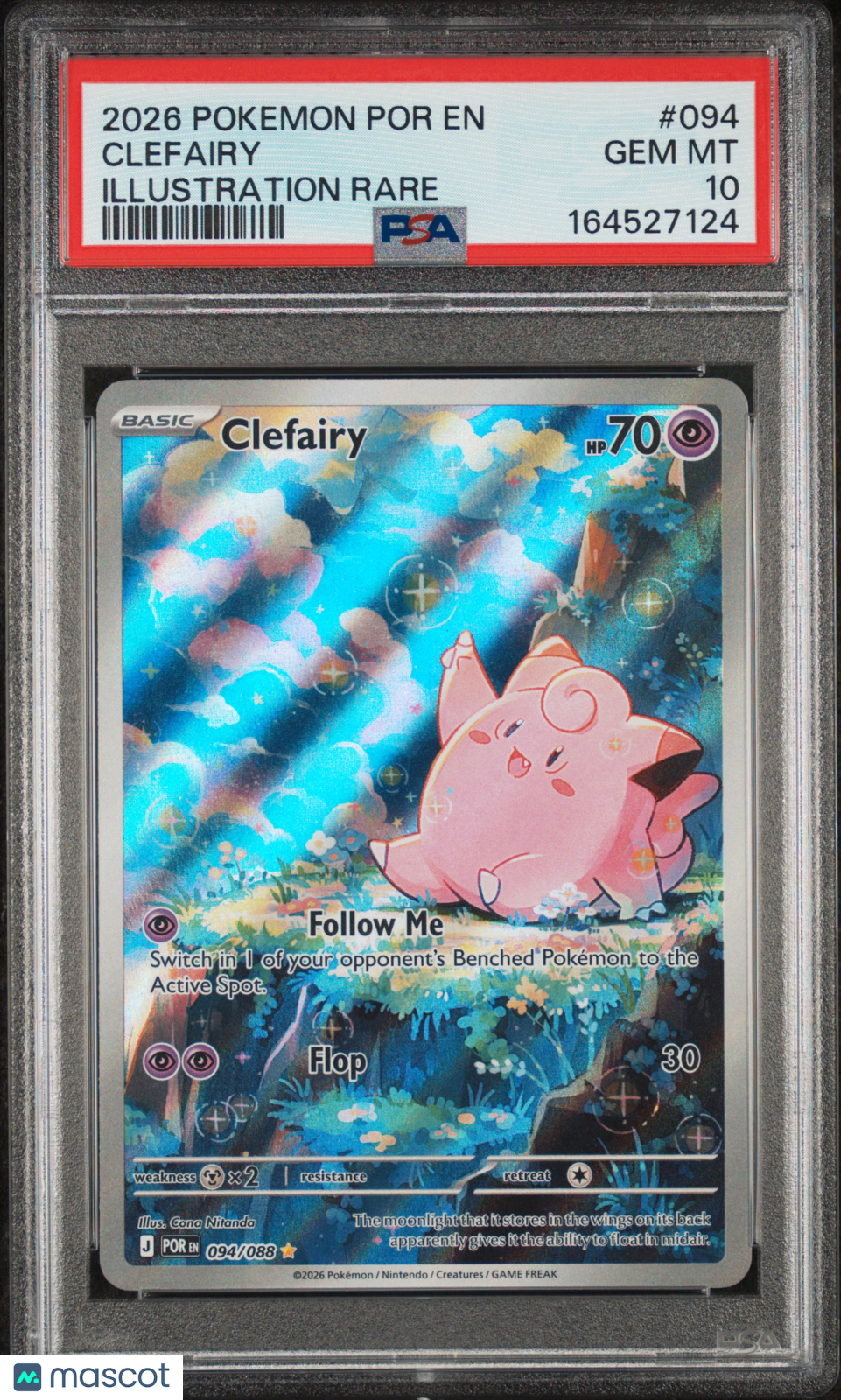 2026 Pokemon Por EN-Perfect Order Clefairy #094 Illustration Rare PSA 10