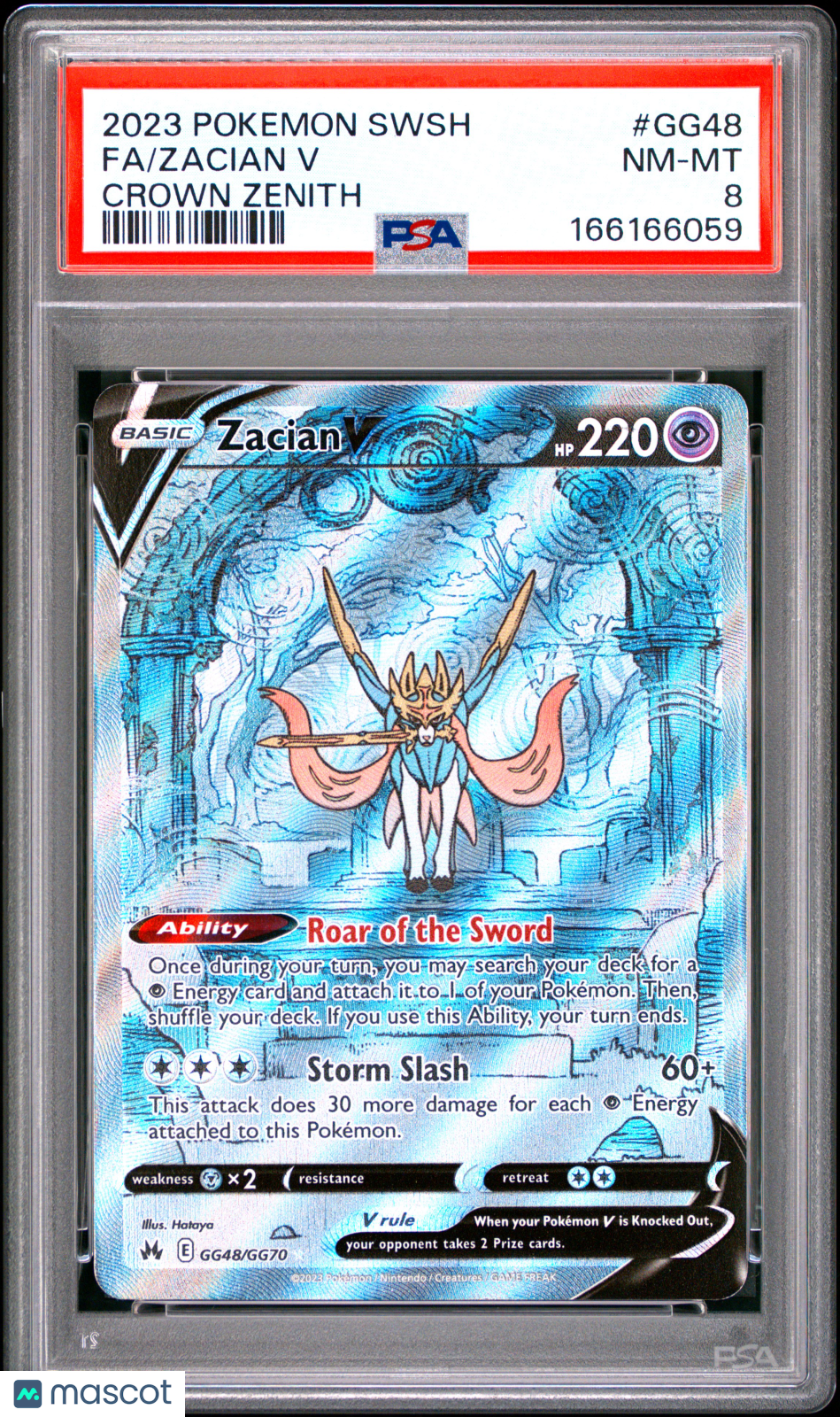 2023 Pokemon Sword And Shield Crown Zenith Zacian V #GG48 Crown Zenith Fa PSA 8