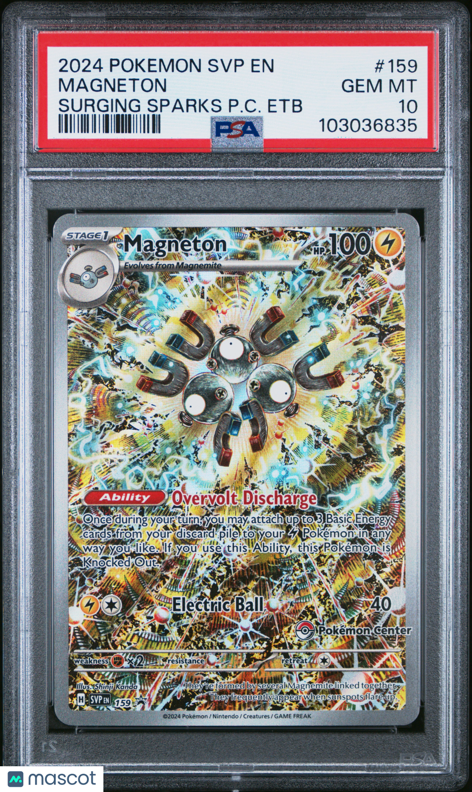 2024 Pokemon SVP EN-SV Black Star Promo Magneton #159 Surging Sparks PC Etb PSA 10