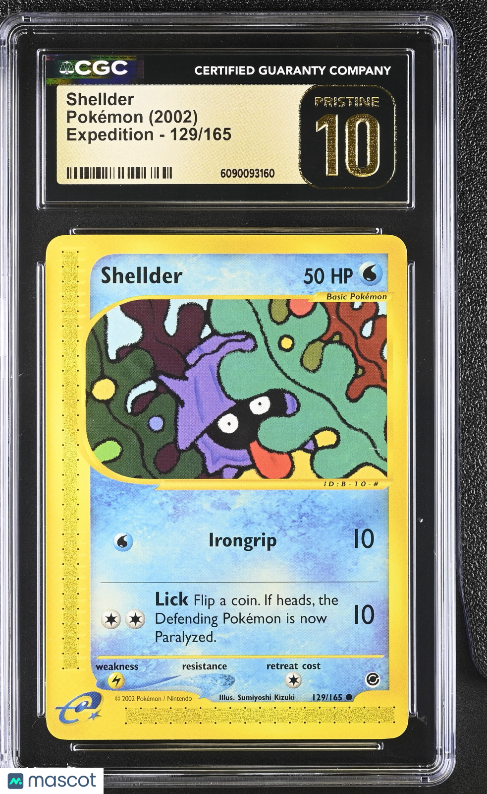 2002 Pokemon Shellder #129/165 129/165 CGC 10