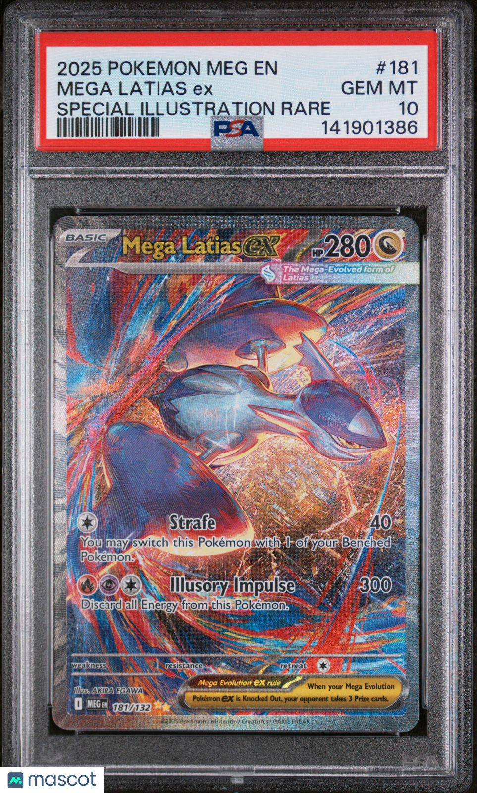 2025 Pokemon Meg EN-Mega Evolution Mega Latias EX #181 Special Illustration Rare PSA 10