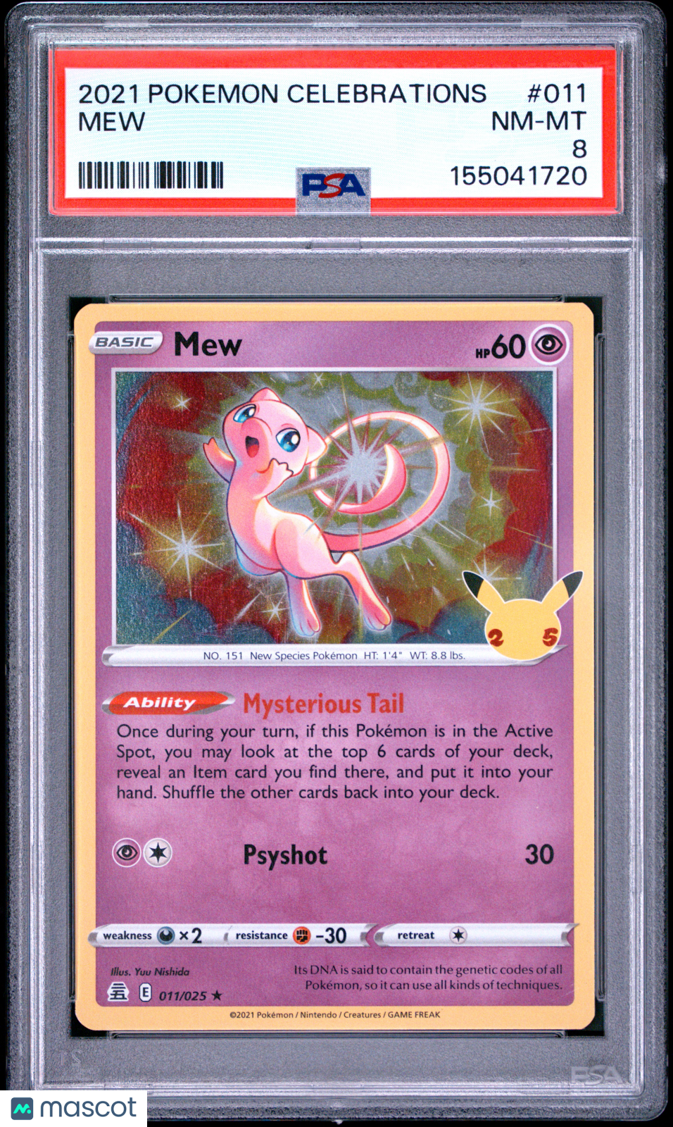 2021 Pokemon Celebrations Mew #011 PSA 8