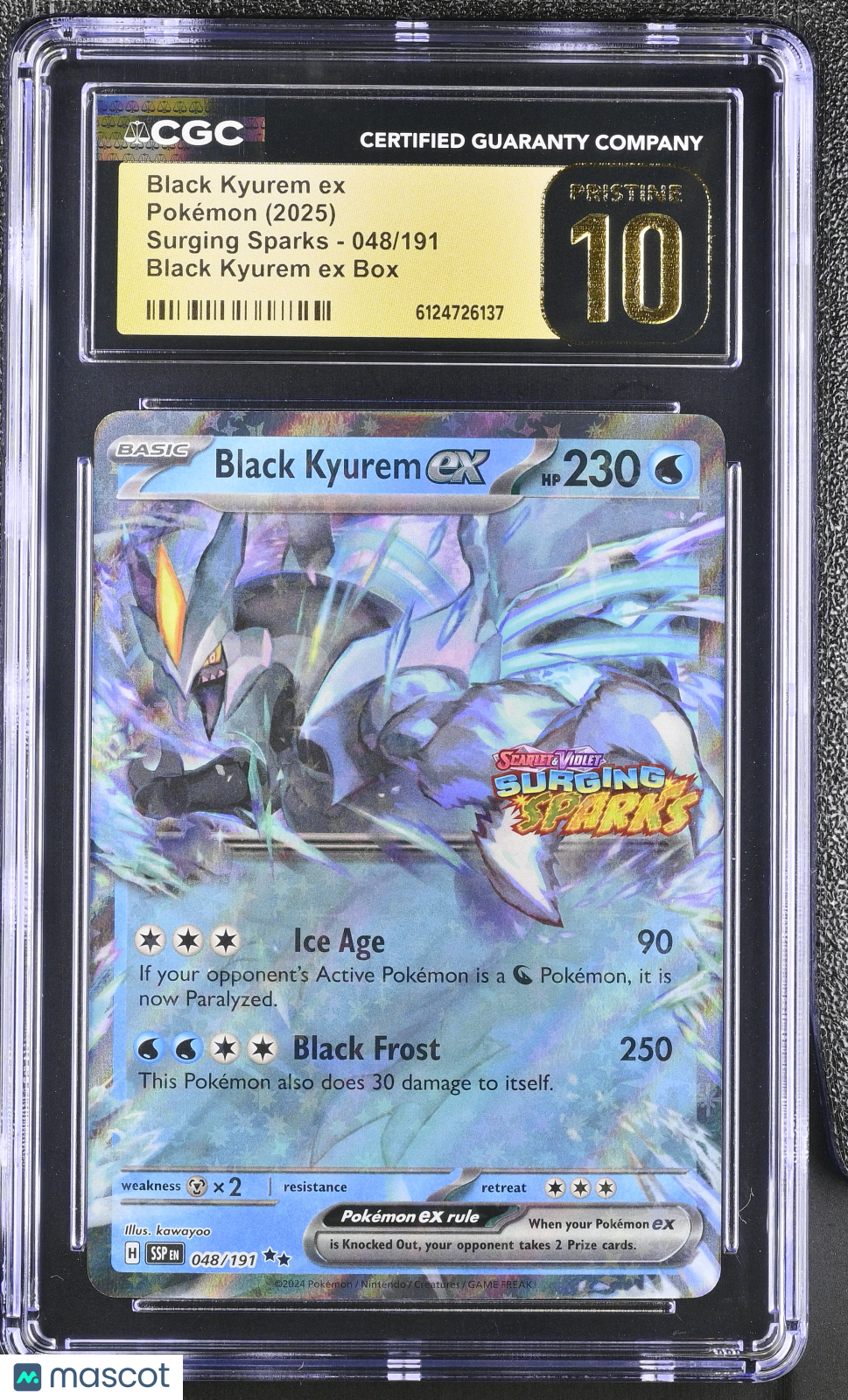 2025 Pokemon Surging Sparks Black Kyurem ex Box 048/191 CGC 10 #048/191