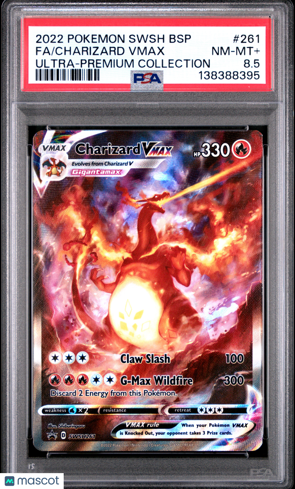 2022 Pokemon Swsh Black Star Promo Charizard VMAX #261 Ultra-Premium Collection Fa PSA 8.5