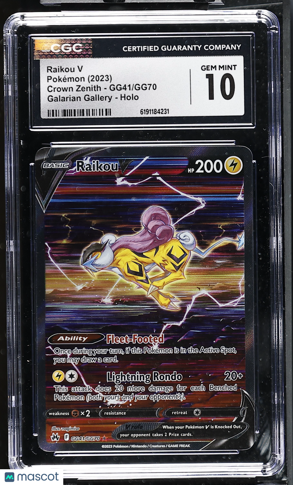 2023 Pokemon Raikou V #GG41/GG70 CGC 10