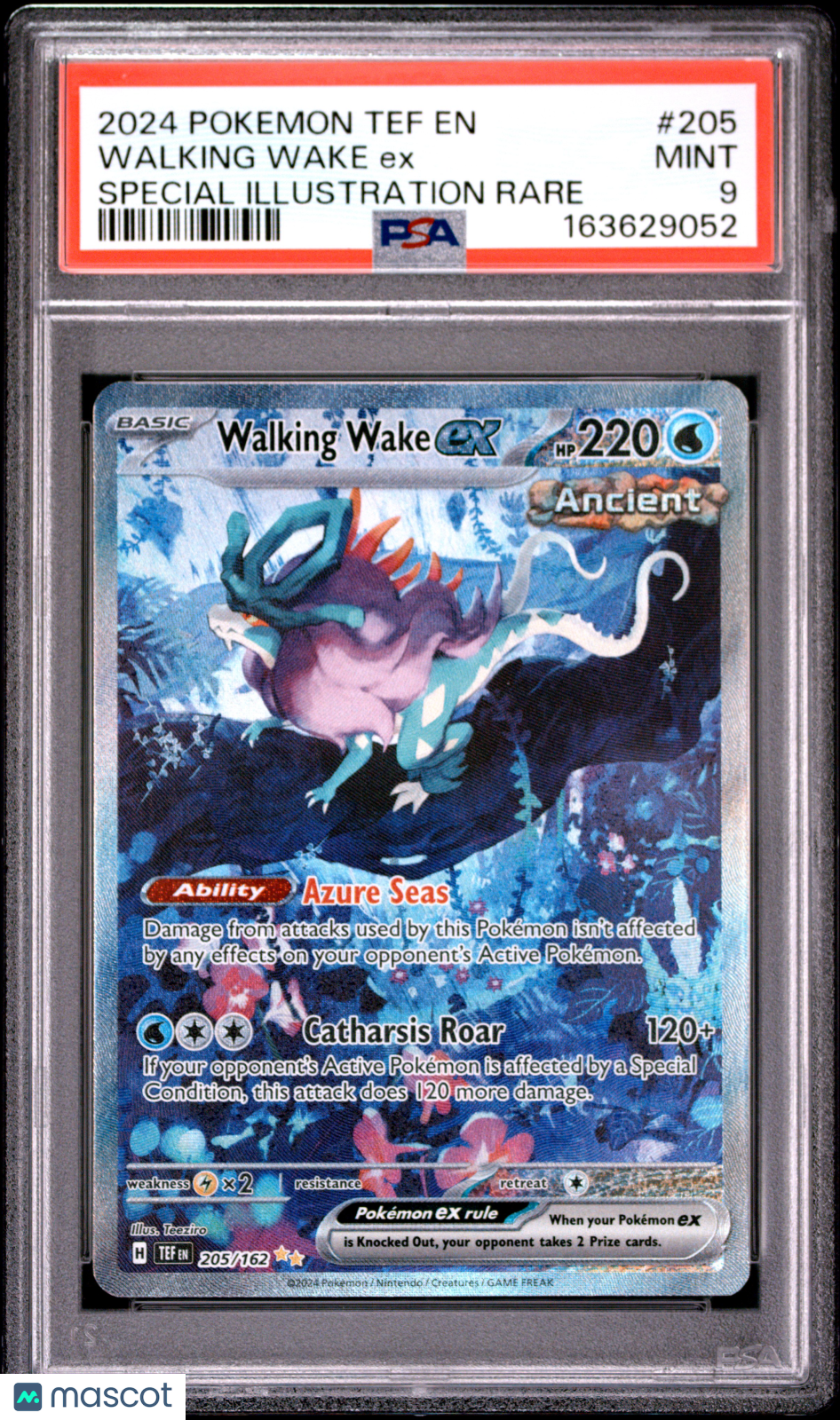 2024 Pokemon Tef EN-Temporal Forces Walking Wake EX #205 Special Illustration Rare PSA 9
