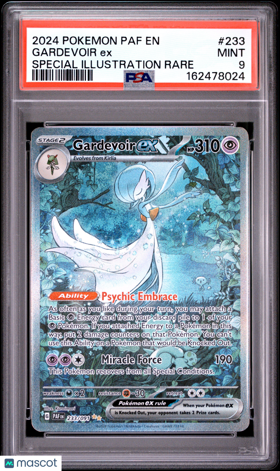 2024 Pokemon Paf EN-Paldean Fates Gardevoir EX #233 Special Illustration Rare PSA 9