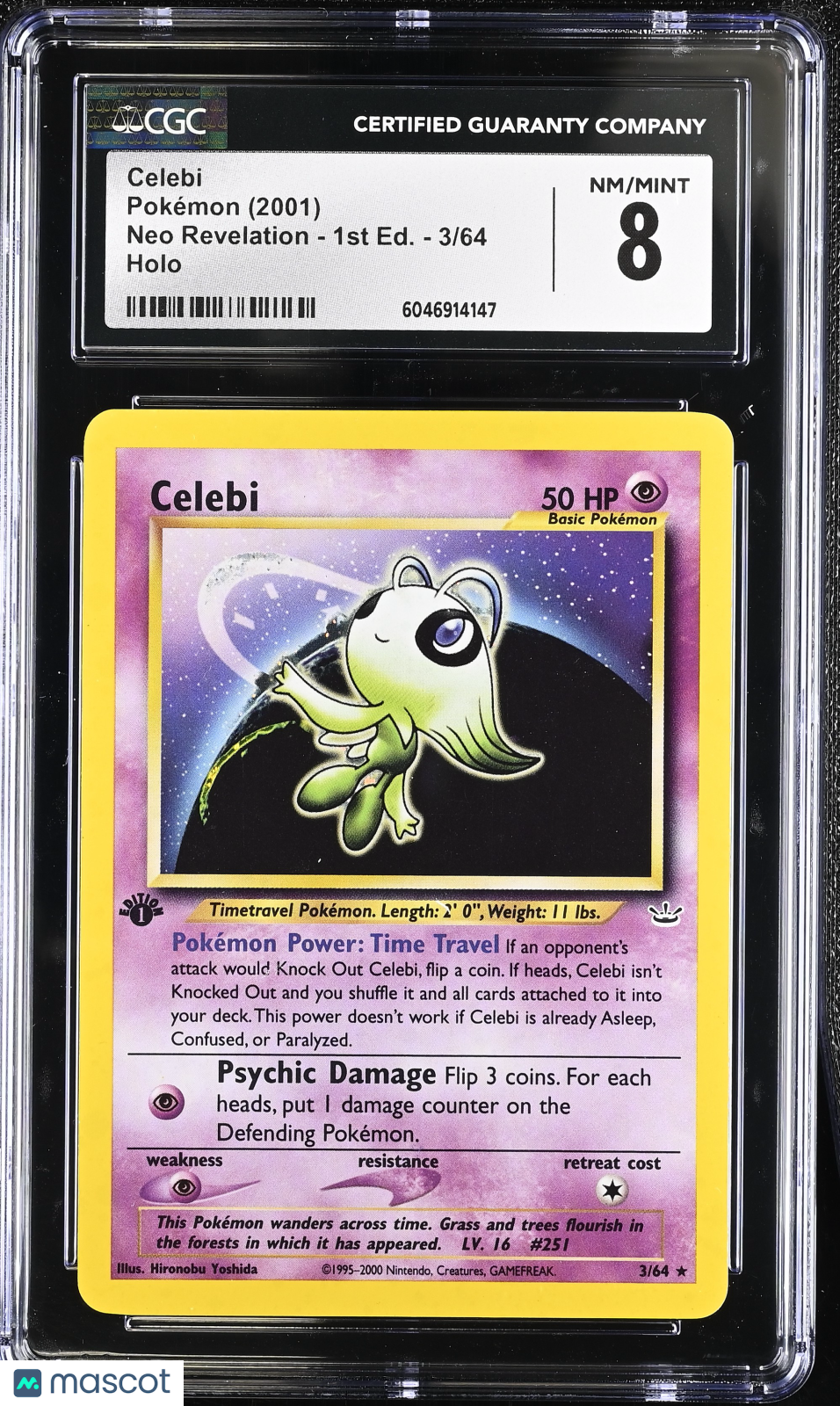 2001 Pokemon Celebi #3/64 1st Edition CGC 8