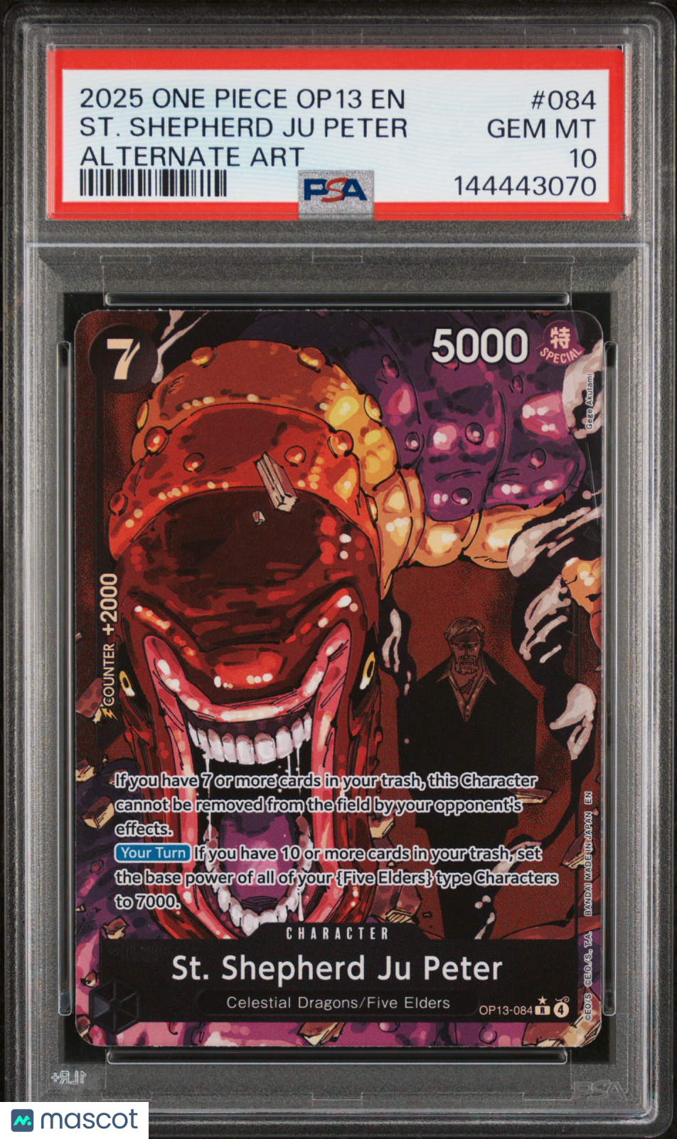 2025 One Piece Op13-Carrying On His Will ST. Shepherd Ju Peter #084 Alternate Art PSA 10